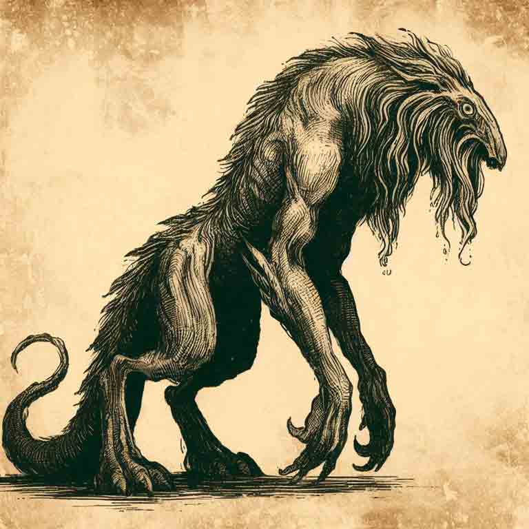 An unknown animal or creature in a notebook